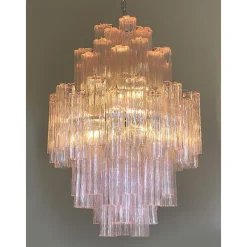 Pamono Pink Tronchi Murano Glass Chandelier by Simoeng><noscript><img width=