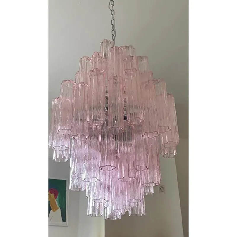 Pamono Pink Tronchi Murano Glass Chandelier by Simoeng> Ceiling Lights