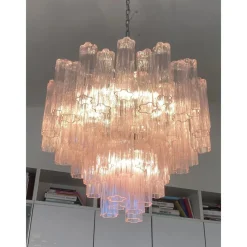 Sale Pamono Pink Tronchi Murano Glass Chandelier by Simoeng