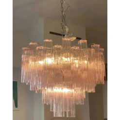 Sale Pamono Pink Tronchi Murano Glass Chandelier by Simoeng
