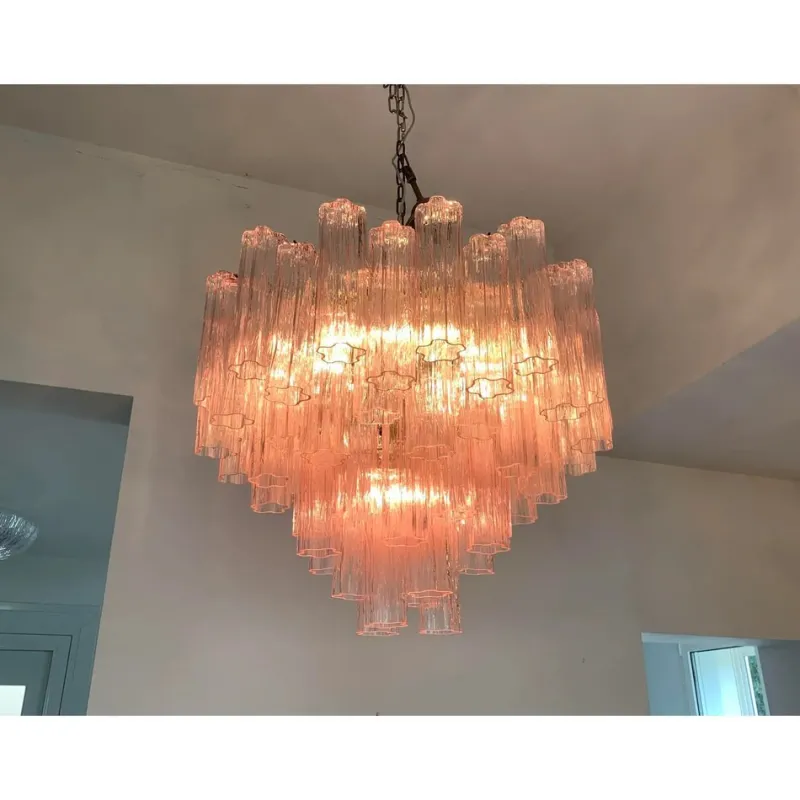 Sale Pamono Pink Tronchi Murano Glass Chandelier by Simoeng