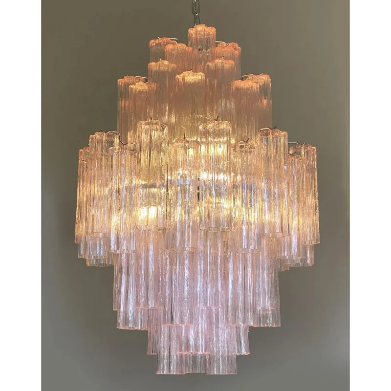 Pamono Pink Tronchi Murano Glass Chandelier by Simoeng> Ceiling Lights