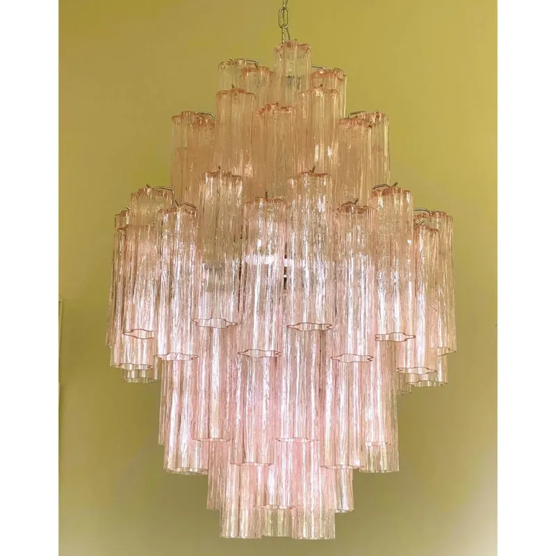 Pamono Pink Tronchi Murano Glass Chandelier by Simoeng> Ceiling Lights