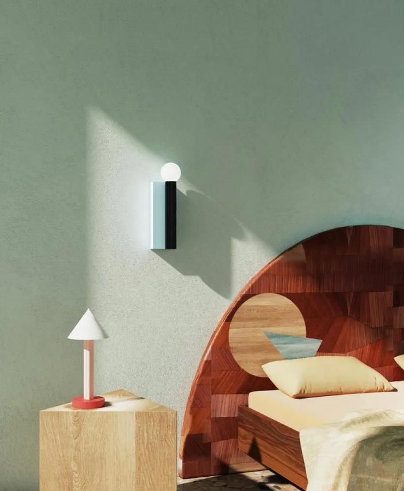 Pamono Pink Tube and Rectangle Wall Light by Atelier Areti> Wall Lights & Sconces
