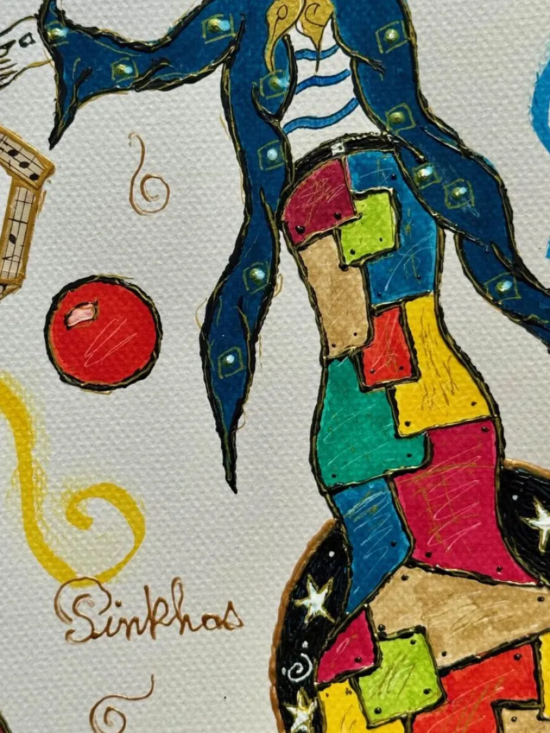 Pamono Pinkhas, Crazy Juggler, 2025, Mixed Media on Paper> Work On Paper