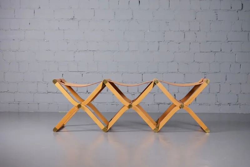 Pamono Pippa Folding 3 Seater Bench by Rena Dumas for Hermès Paris> Benches