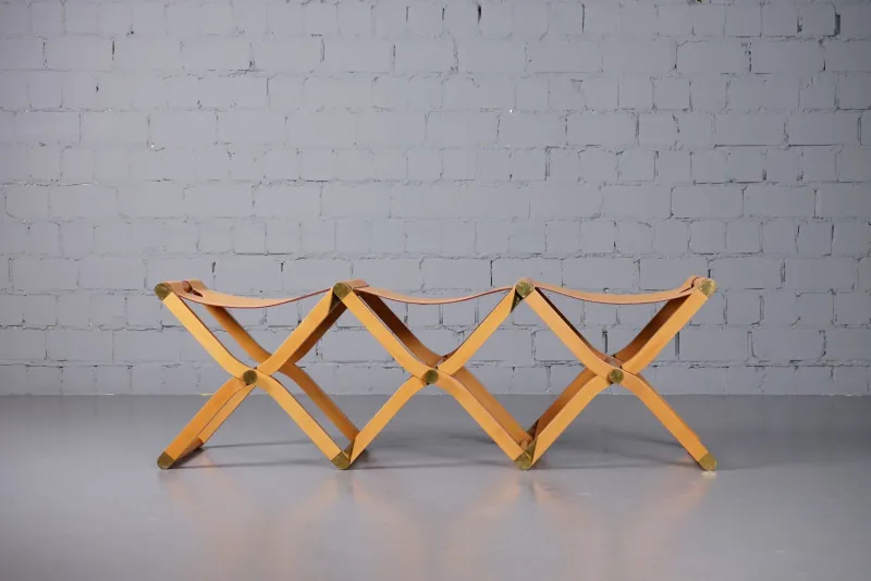 Pamono Pippa Folding 3 Seater Bench by Rena Dumas for Hermès Paris> Benches