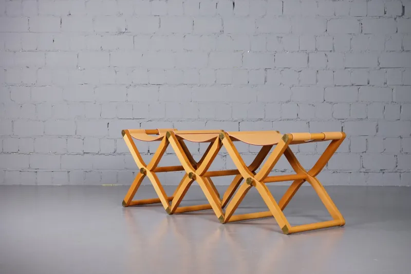 Pamono Pippa Folding 3 Seater Bench by Rena Dumas for Hermès Paris> Benches