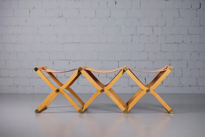 Pamono Pippa Folding 3 Seater Bench by Rena Dumas for Hermès Paris> Benches