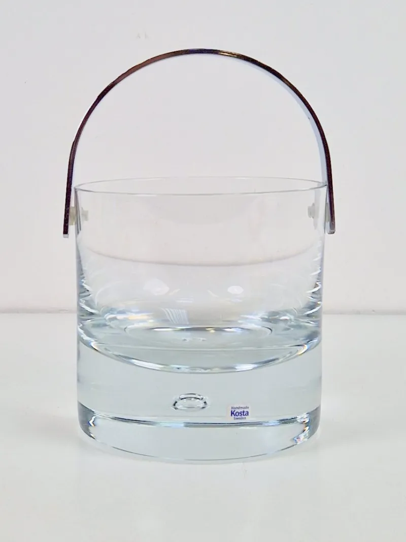 Pamono Pippi Glass Ice Bucket by Vicke Lindstrand for Kosta Boda, Sweden, 1970s> Ice Buckets & Wine Coolers