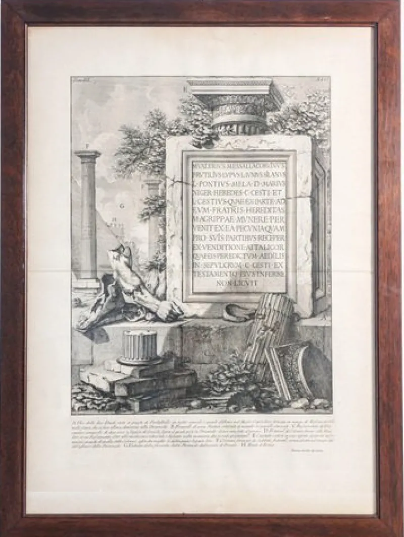 Outlet Pamono Piranesi, Antiquities, Etching, Framed