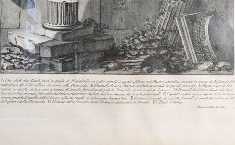 Outlet Pamono Piranesi, Antiquities, Etching, Framed