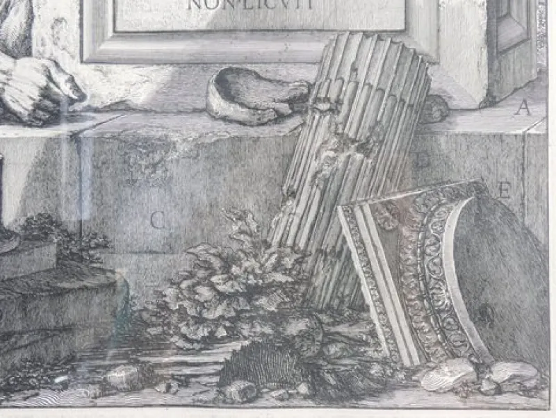 Outlet Pamono Piranesi, Antiquities, Etching, Framed