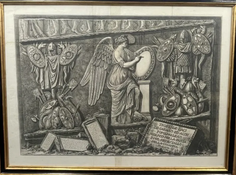 Pamono Piranesi, Trophy of the Dacians Bas-Relief on Trajan's Column, 1800s, Engraving> Old Masters