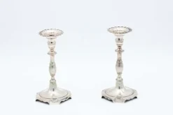 Pamono Plain Silver Candlesticks, Set of 2> Candleholders