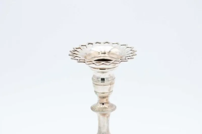 Pamono Plain Silver Candlesticks, Set of 2> Candleholders