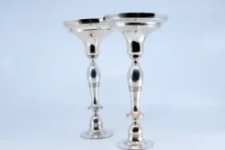 Pamono Plain Silver Candlesticks, Set of 2><noscript><img width=