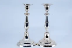 Pamono Plain Silver Candlesticks, Set of 2><noscript><img width=