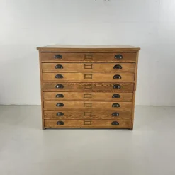 Pamono Plan Chest with Brass Cup Handles, 1930s> Dressers, Commodes & Chests