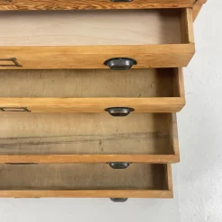 Pamono Plan Chest with Brass Cup Handles, 1930s><noscript><img width=