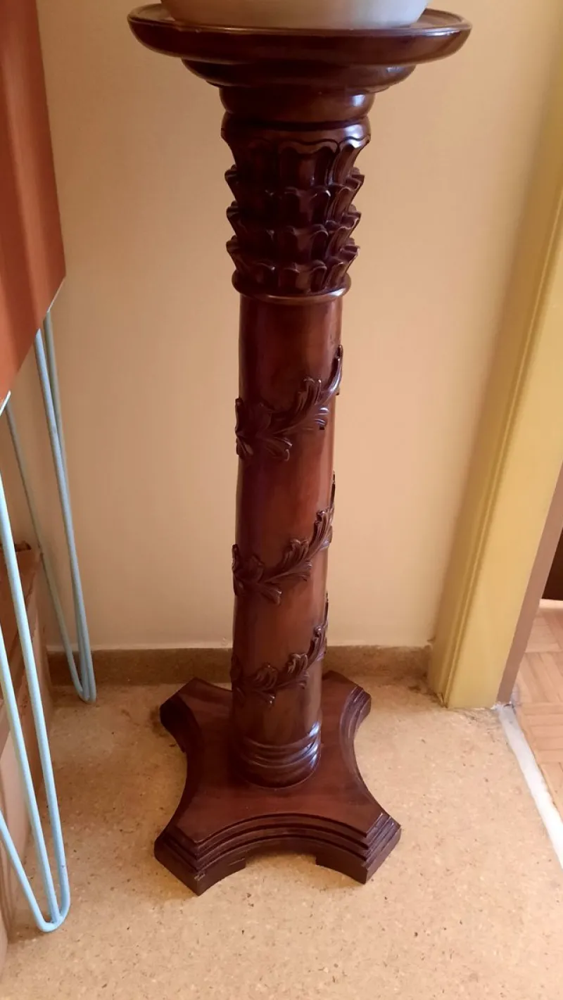 Pamono Plant Column Stand in Mahogany, 1930s> Planters And Jardiniere