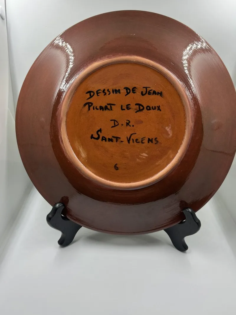 Pamono Plate with Maple Leaf by Jean Picart Ledoux> Dinner Plates & Bowls