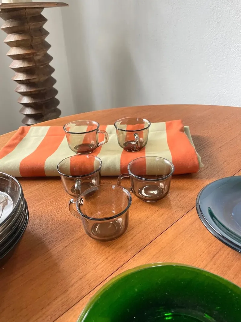 Pamono Plates and Cups Set from Duralex, 1960s, Set of 43> Dinner Plates & Bowls