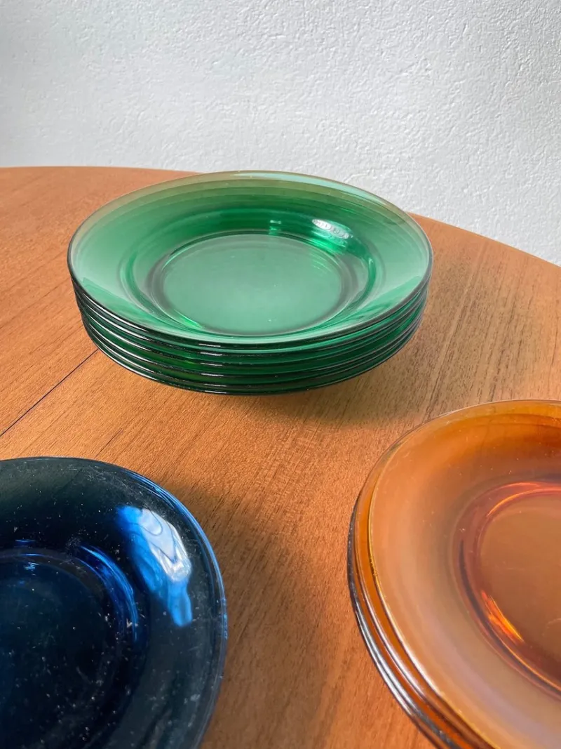 Pamono Plates and Cups Set from Duralex, 1960s, Set of 43> Dinner Plates & Bowls