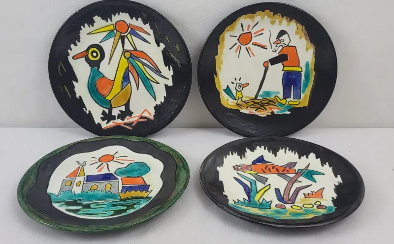 Pamono Plates from Bugette, 1960s, Set of 4