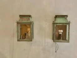 Pamono Platina Copper Classic Model Garden Wall Light, Maison, France, 1970s, Set of 2> Garden Lighting