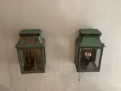 Pamono Platina Copper Classic Model Garden Wall Light, Maison, France, 1970s, Set of 2><noscript><img width=