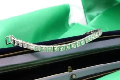 Pamono Platinum Rivière Bracelet with Calibrated Synthetic Rubies and Ring><noscript><img width=