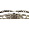 Pamono Platinum Watch with Brilliant-Cut Diamonds, Hinged Bracelet and Safety Chain> Watches