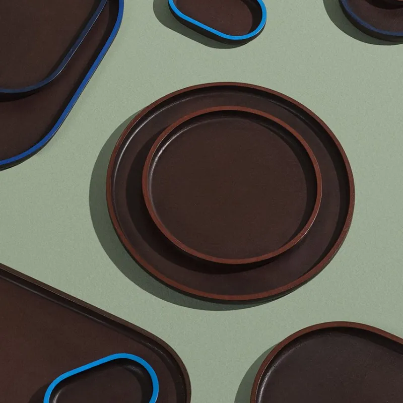 Online Pamono Plato Dark Brown Tray Round No.02 Defne Koz for Uniqka