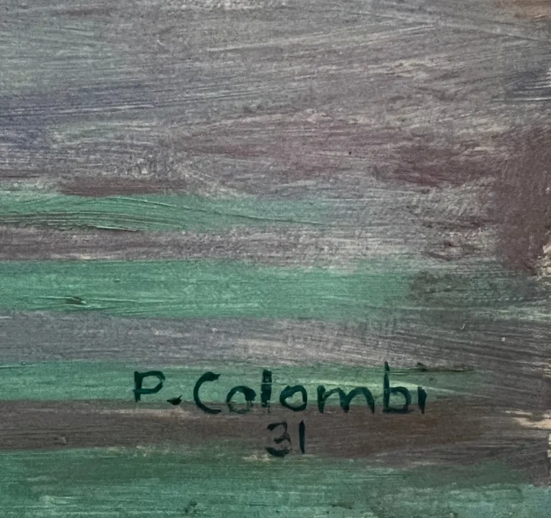 Pamono Plinio Colombi, Paysage Lacustre, 1931, Oil on Canvas, Framed> Classical