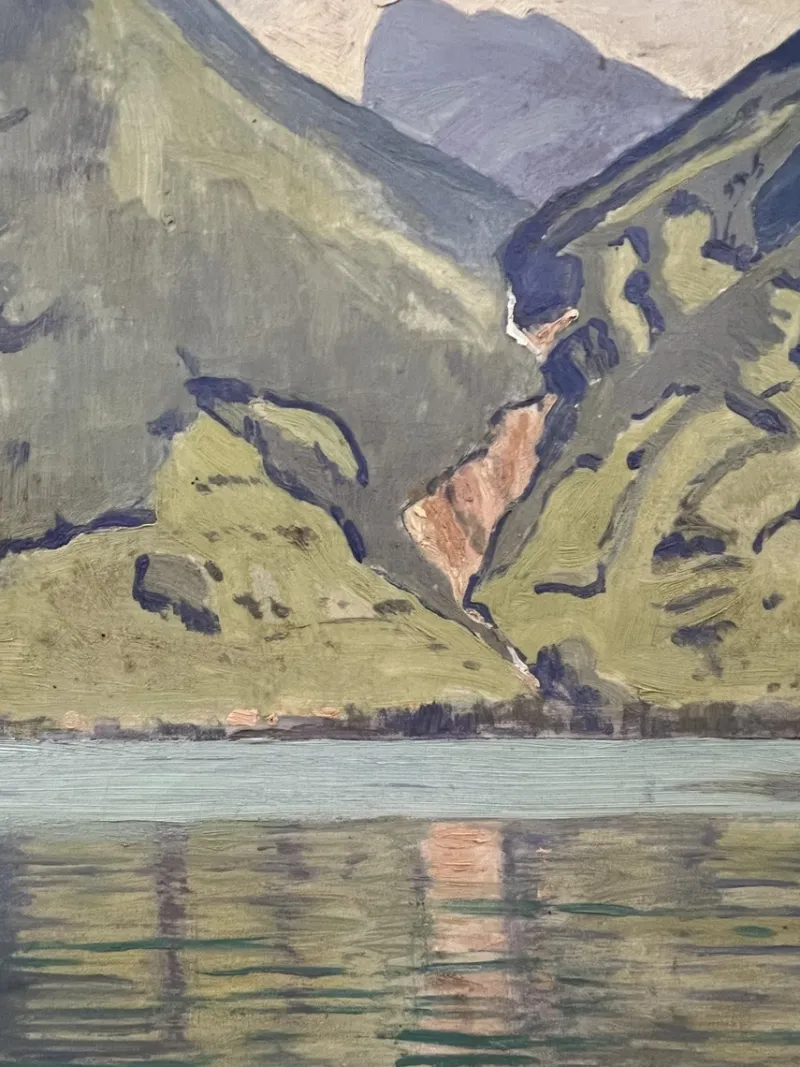 Pamono Plinio Colombi, Paysage Lacustre, 1931, Oil on Canvas, Framed> Classical