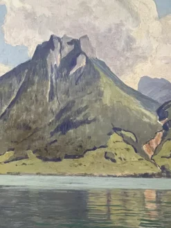 Pamono Plinio Colombi, Paysage Lacustre, 1931, Oil on Canvas, Framed><noscript><img width=
