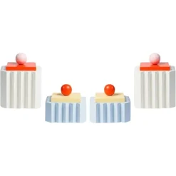Pamono Plizé Boxes in 2l White & 2M Blue by Made by Choice, Set of 4> Trunks, Crates & Baskets