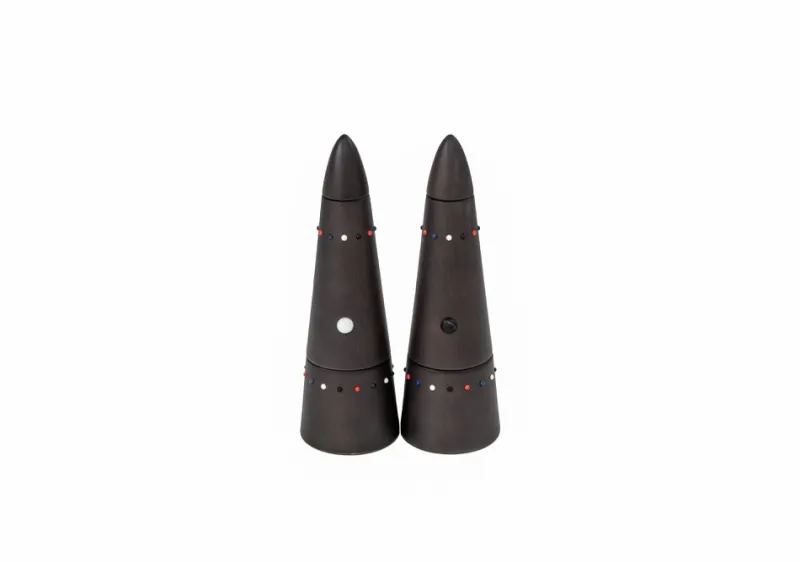 Pamono Pok Collection Salt Mill and Pepper Grinder Set in Beech Wood by SoShiro, 2019, Set of 2> Salt & Pepper Shakers