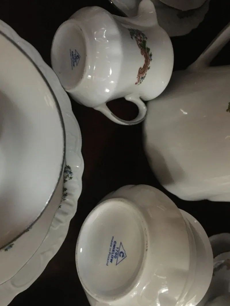 Pamono Polish Porcelain Tableware Set from Ćmielów, 1950s, Set of 30