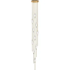 Outlet Pamono Polished Brass Il Pezzo 12 Cluster Chandelier D by Il Pezzo Mancante