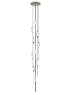 Outlet Pamono Polished Brass Il Pezzo 12 Cluster Chandelier D by Il Pezzo Mancante