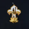 Pamono Polychrome Earthenware Holy Water Font with Fleur-de-Lis by Henriot Quimper, 1960s> Wall Decor