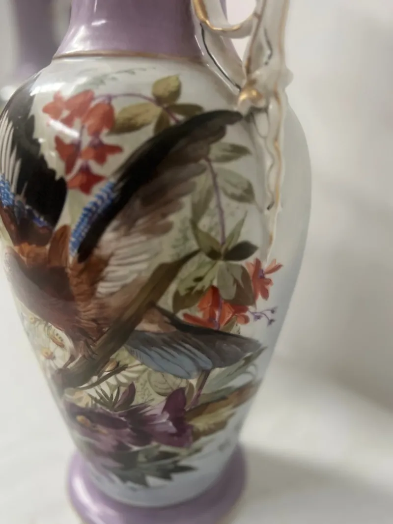 Online Pamono Polychrome Porcelain Vases, 19th Century, Set of 2