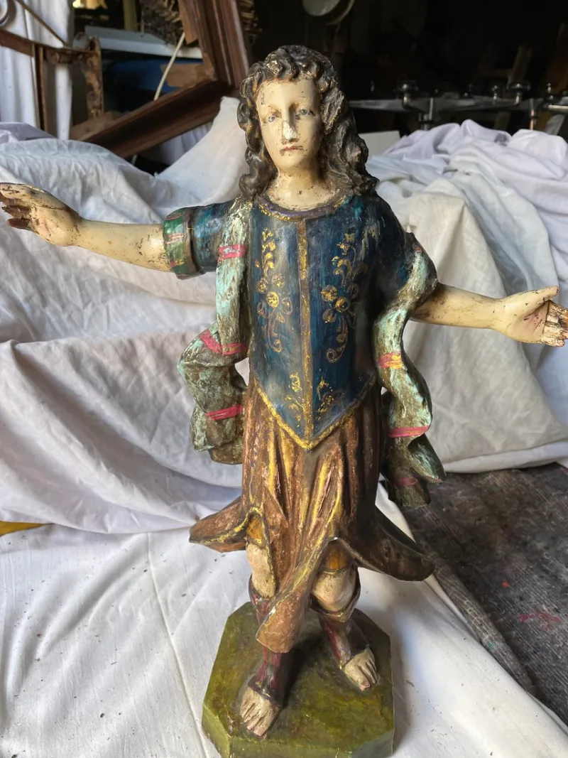Pamono Polychrome Statue, 18th Century> Classical