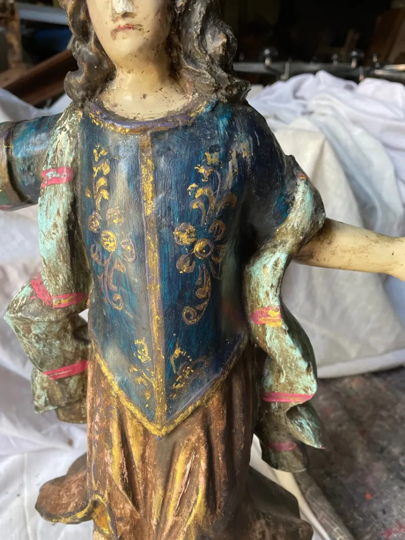 Pamono Polychrome Statue, 18th Century> Classical
