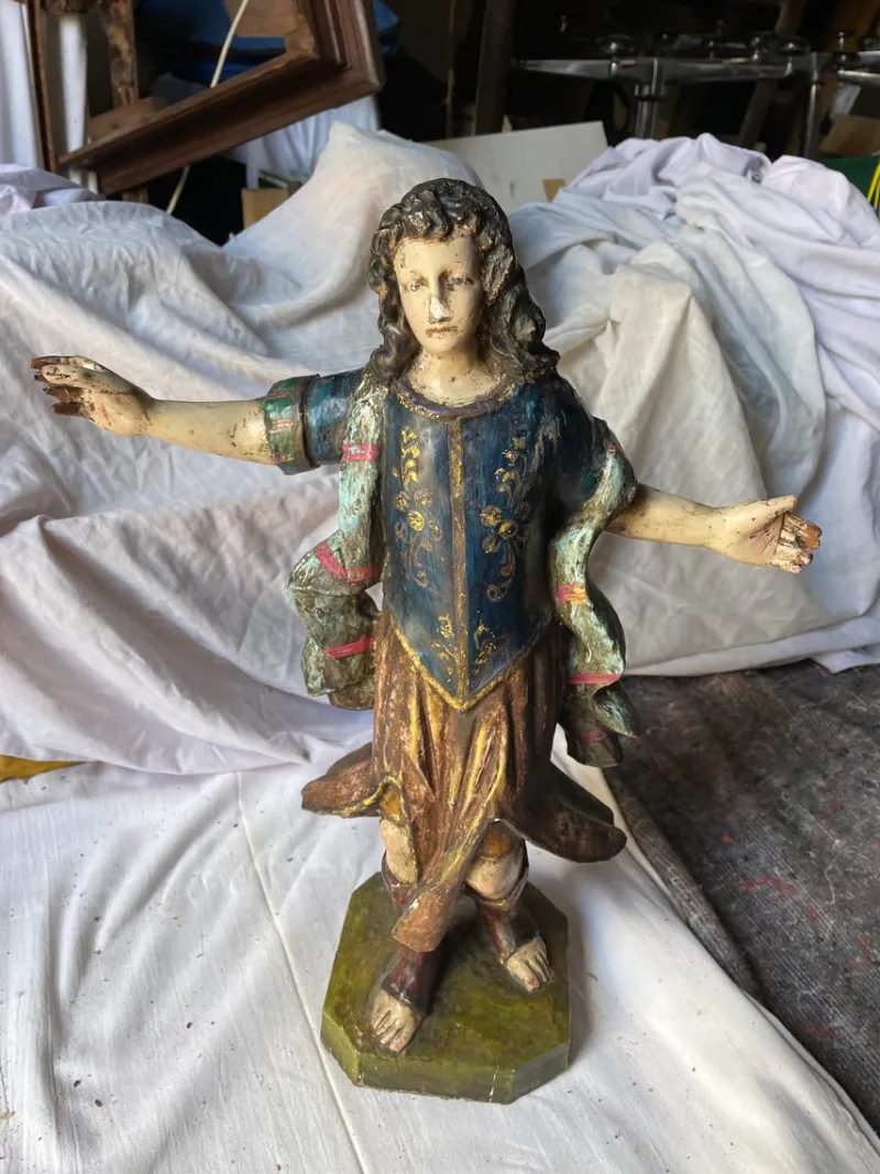 Pamono Polychrome Statue, 18th Century> Classical