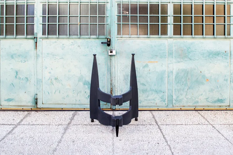 Pamono Polyurethane Folding Structure TV with Wheels and Lamps by Denis Santachiara for Zerodisagno, Italy, 1980s> Electronics