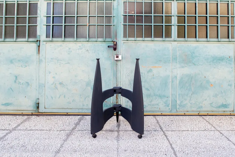 Pamono Polyurethane Folding Structure TV with Wheels and Lamps by Denis Santachiara for Zerodisagno, Italy, 1980s> Electronics