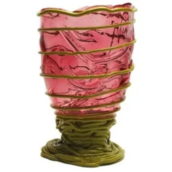 Pamono Pompitu II Vase - Clear Light Fuchsia And Matt Dust Green by Gaetano Pesce for Fish Design> Tabletop